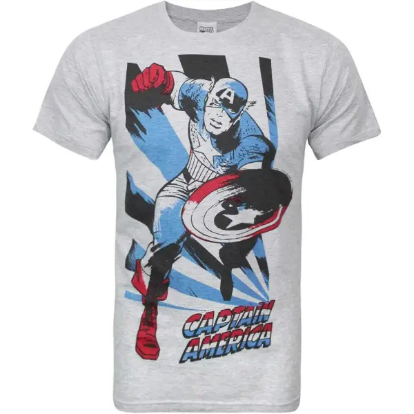 T-shirt da uomo Marvel con Capitan America stampato sul davanti