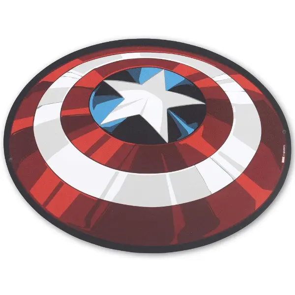 Targa in metallo con lo scudo di Capitan America in rilievo dimensionale