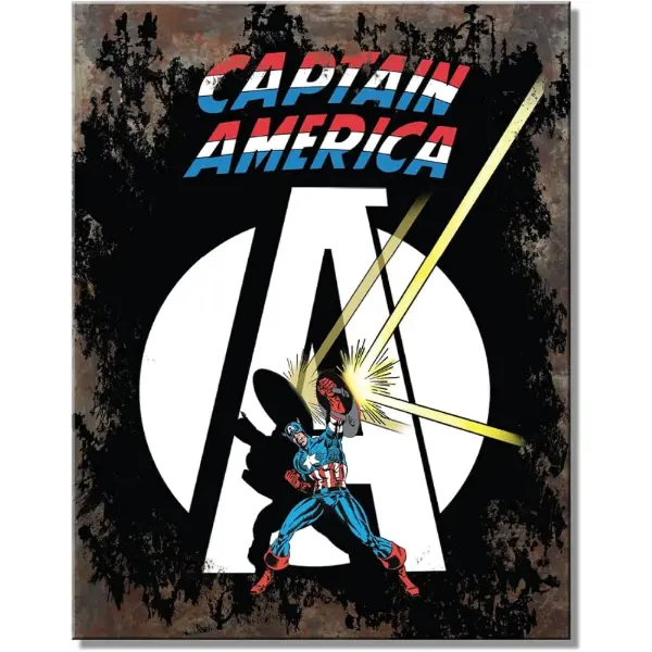 Targa in metallo di Capitan America in stile insegna vintage americana