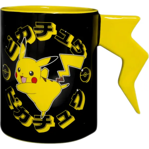 Tazza Pokemon con manico tridimensionale a forma di fulmine di Pikachu