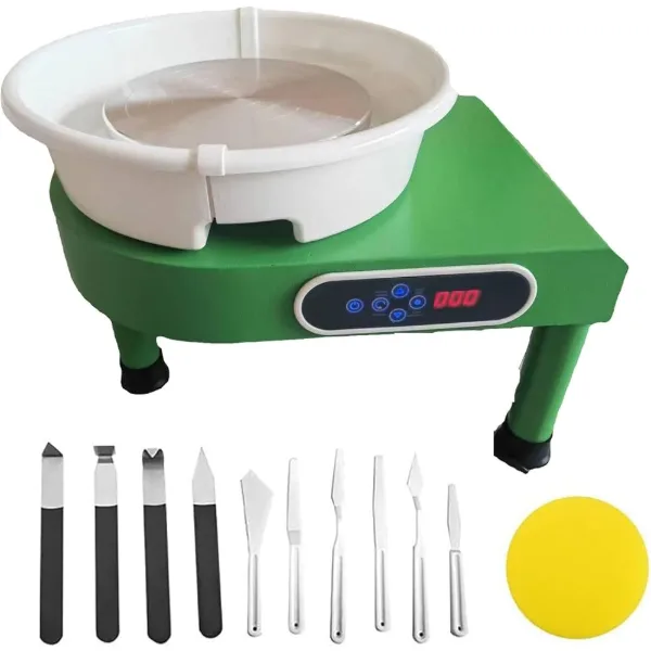 Tornio elettrico da vasaio da 25 cm e 350 W con pedale regolabile