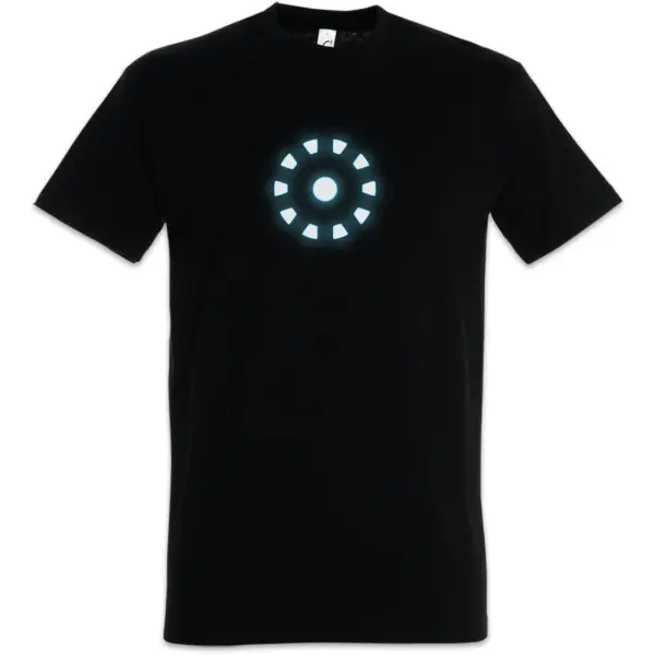 T-shirt nera Urban Backwoods con stampa serigrafica del reattore Arc
