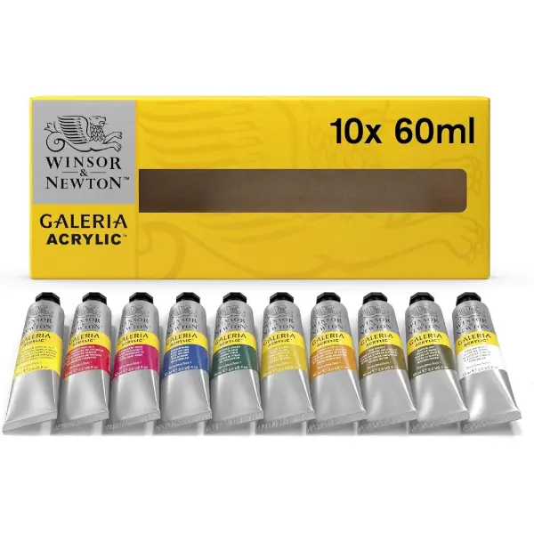 Winsor & Newton Galeria, set di 10 tubi di acrilico da 60 ml