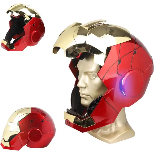 Casco Iron Hero MK5 in scala uno a uno con apertura a comando vocale e telecomando