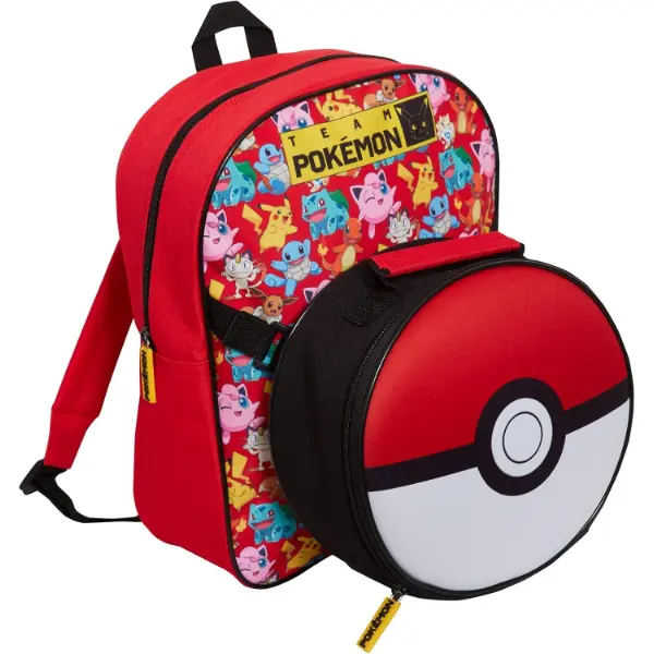 Set due pezzi zaino Pokemon Pikachu con borsa termica isolante per il pranzo
