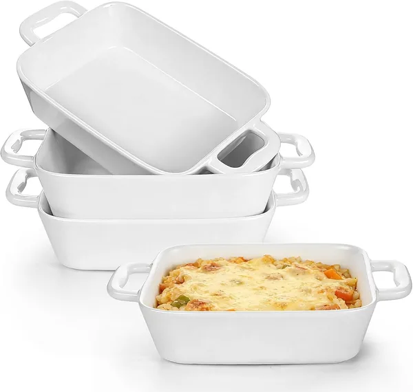 Set di 4 mini pirofile rettangolari per lasagne — regalo per chi ama cucinare