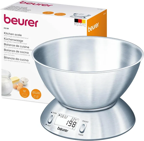 Beurer KS 54 — bilancia con ciotola in acciaio inox — regalo per chi ama cucinare
