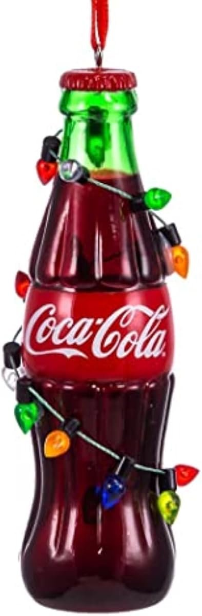 Bottiglia Coca-Cola con lucine natalizie