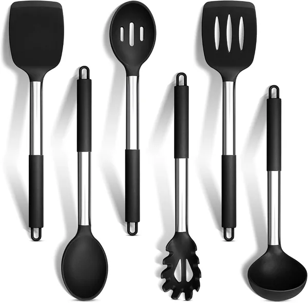 HaWare — set 6 pezzi in silicone nero — regalo per chi ama cucinare