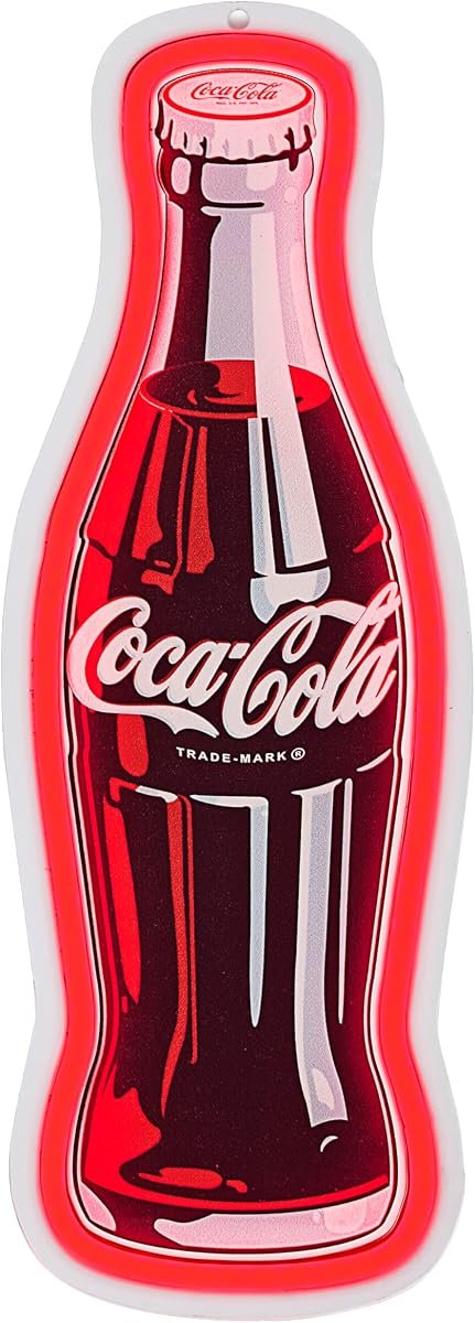 Insegna LED Coca-Cola a forma di bottiglia, 40 cm