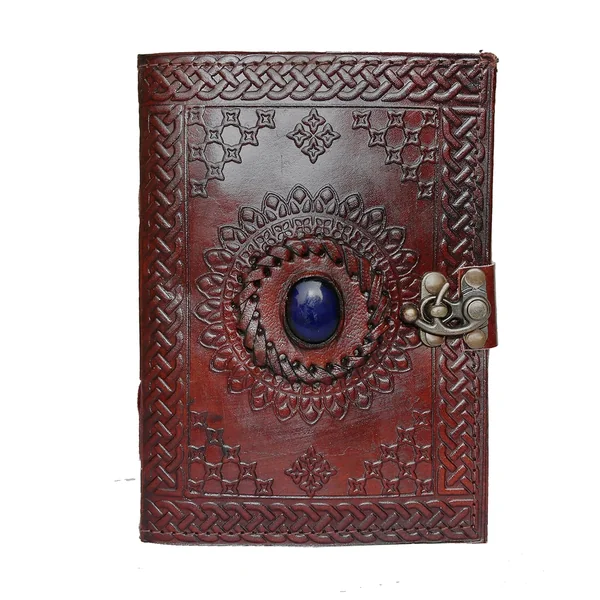 Jaald — Taccuino Diario in Pelle 18 cm con Pietra Incastonata