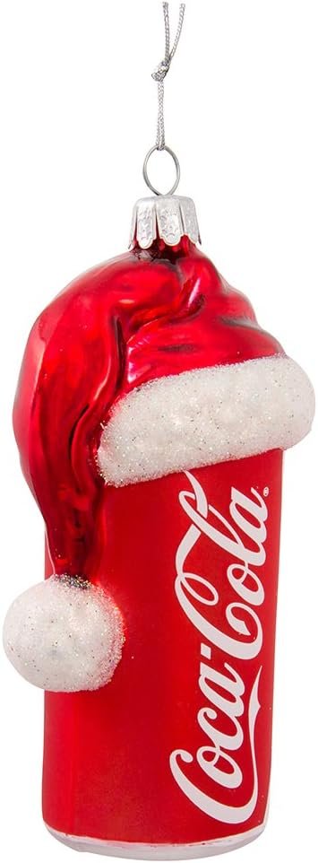 Kurt Adler — Lattina in vetro con cappello di Babbo Natale, 5 cm