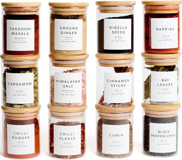 Livabl — barattoli per spezie con etichette — regalo per chi ama cucinare