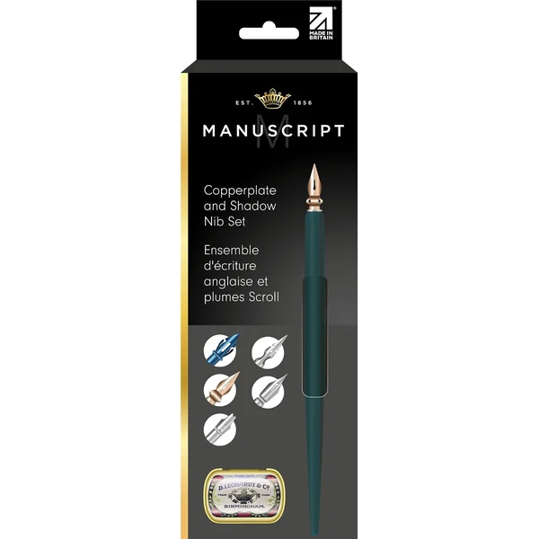 MANUSCRIPT — Set di 5 Pennini in Rame e Ombra con Supporto