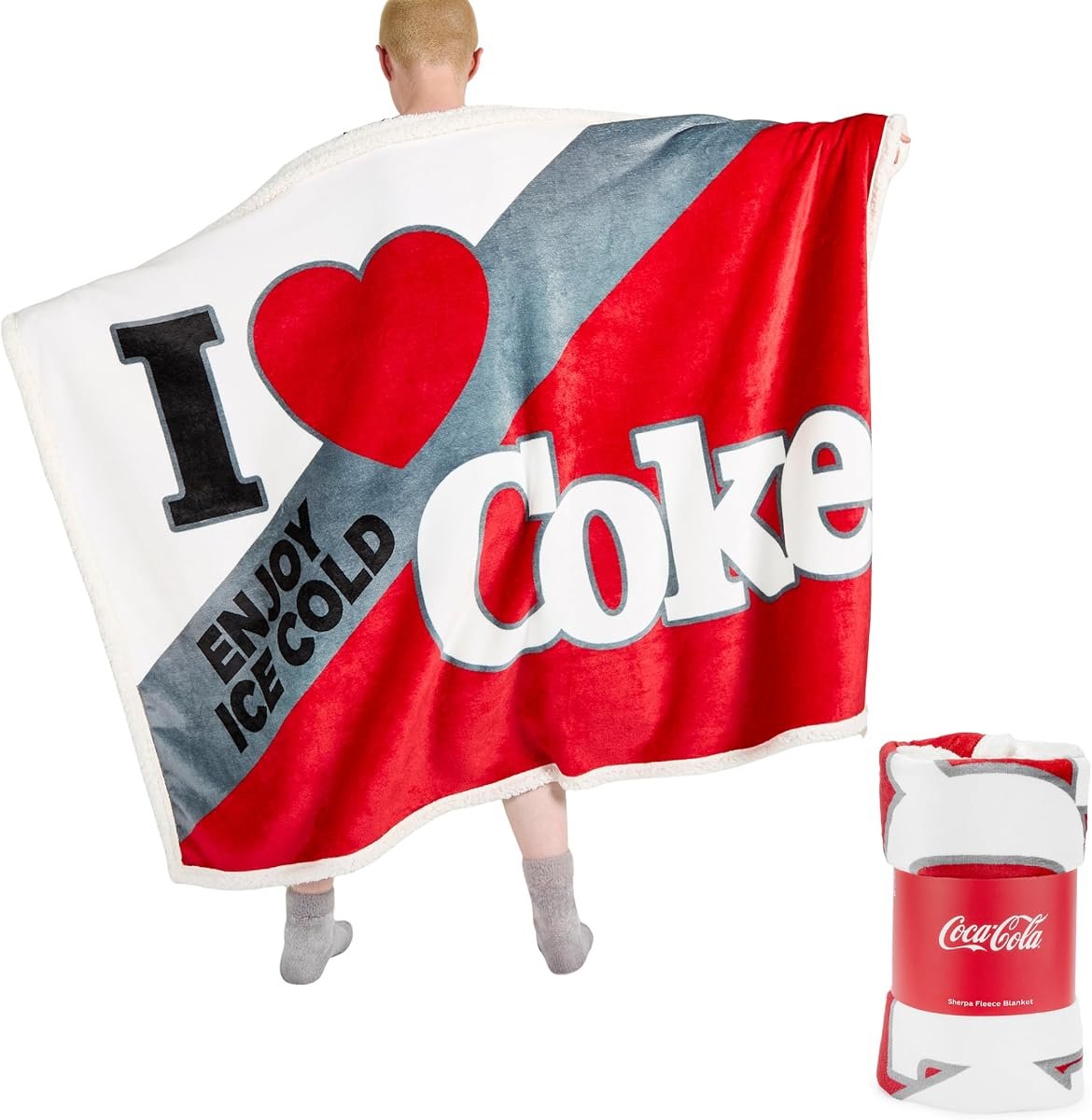 Plaid sherpa Coca-Cola «I Love Coke»