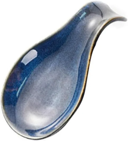 Poggia cucchiaio in ceramica blu — regalo per chi ama cucinare