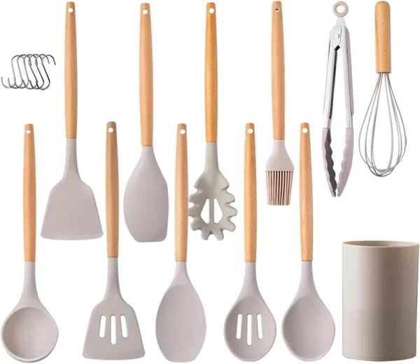 Set 12 pezzi in silicone con manico — regalo per chi ama cucinare