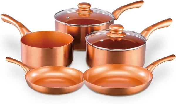 Set 5 pezzi in ceramica, alluminio e rame — regalo per chi ama cucinare