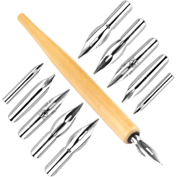 Set di 11 Penne da Disegno con Portapenne e 10 Punte