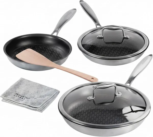 Silverstar — set 3 padelle inox 20/24/28 cm — regalo per chi ama cucinare