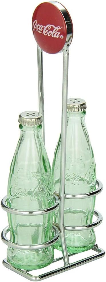Tablecraft Coca-Cola — Set sale e pepe con supporto cromato