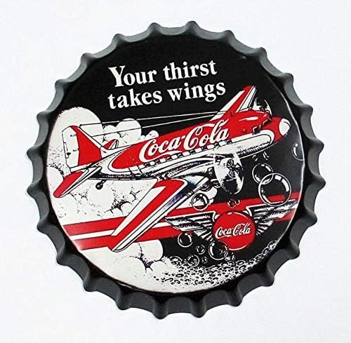 Targa Coca-Cola a forma di tappo — «Your Thirst Takes Wings»