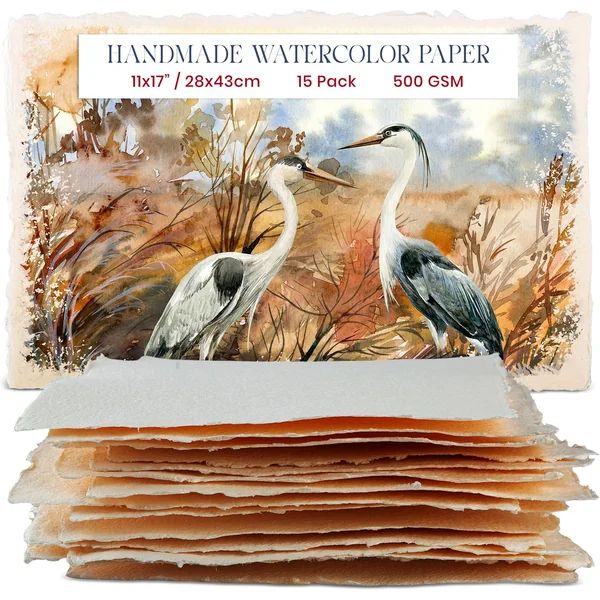 Wanderings — Carta Acquerello Fatta a Mano, Formato Grande